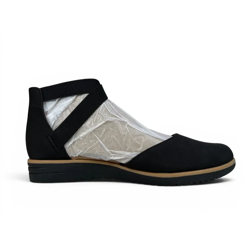 Soul Naturalizer Intro Flat Wedge Womens 8.5 W Black Comfort Slip On Ankle Strap